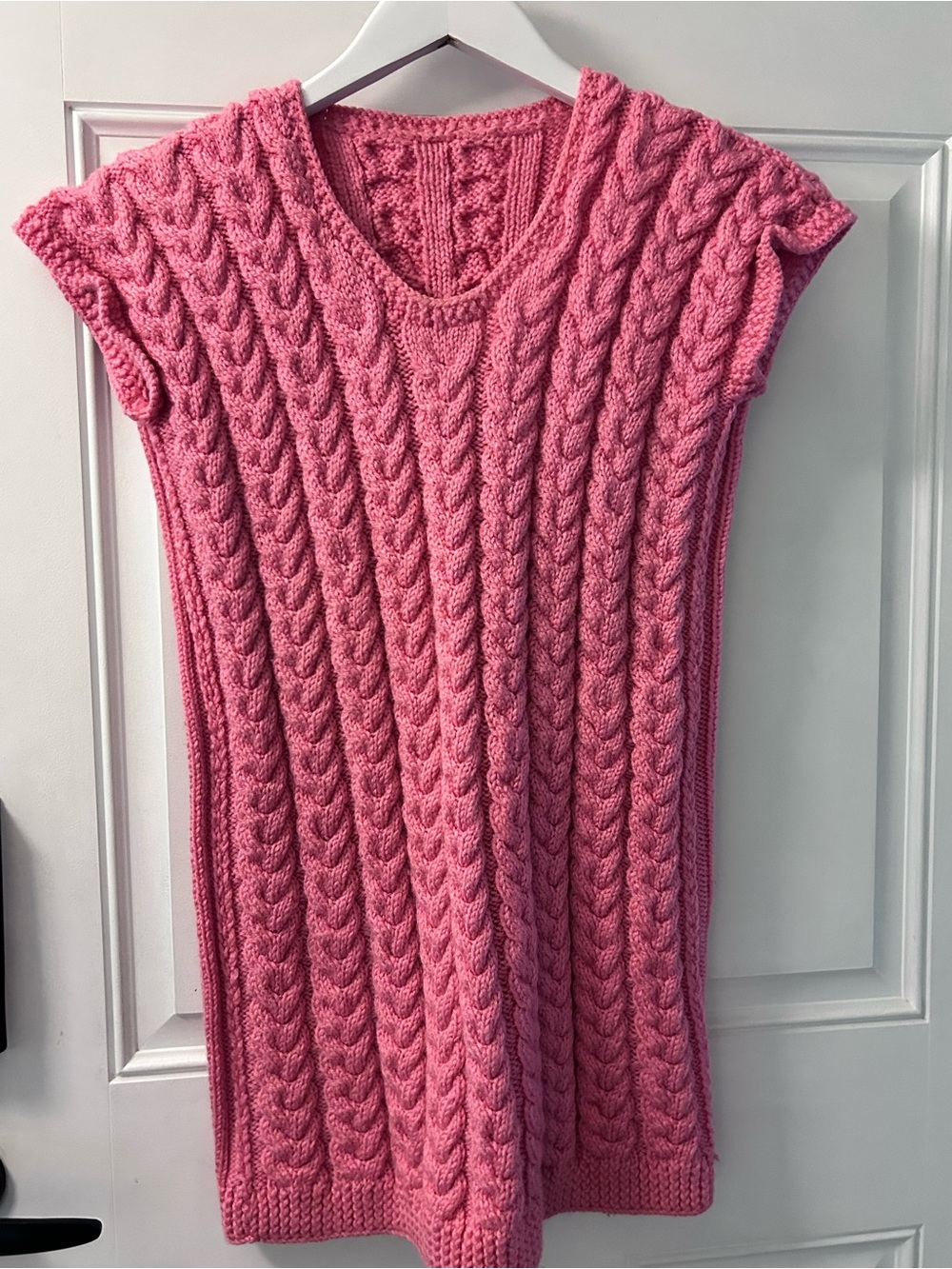 Pink Cable Knit Women’s Sweater dress
